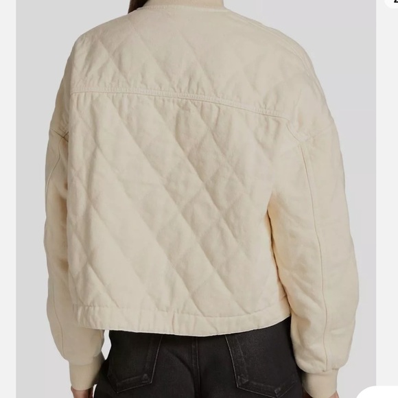 NWT Rag & bone quilted denim bomber jacket - beige - Picture 2 of 5
